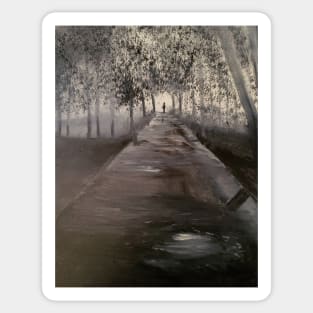 Evening Rain oil painting by artist Tabitha Kremesec Sticker